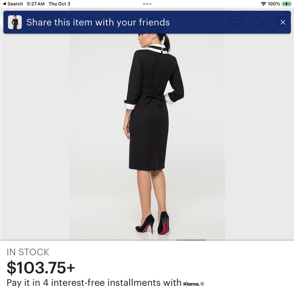 class black dress with Peter Pan collar. - Picture 3 of 7